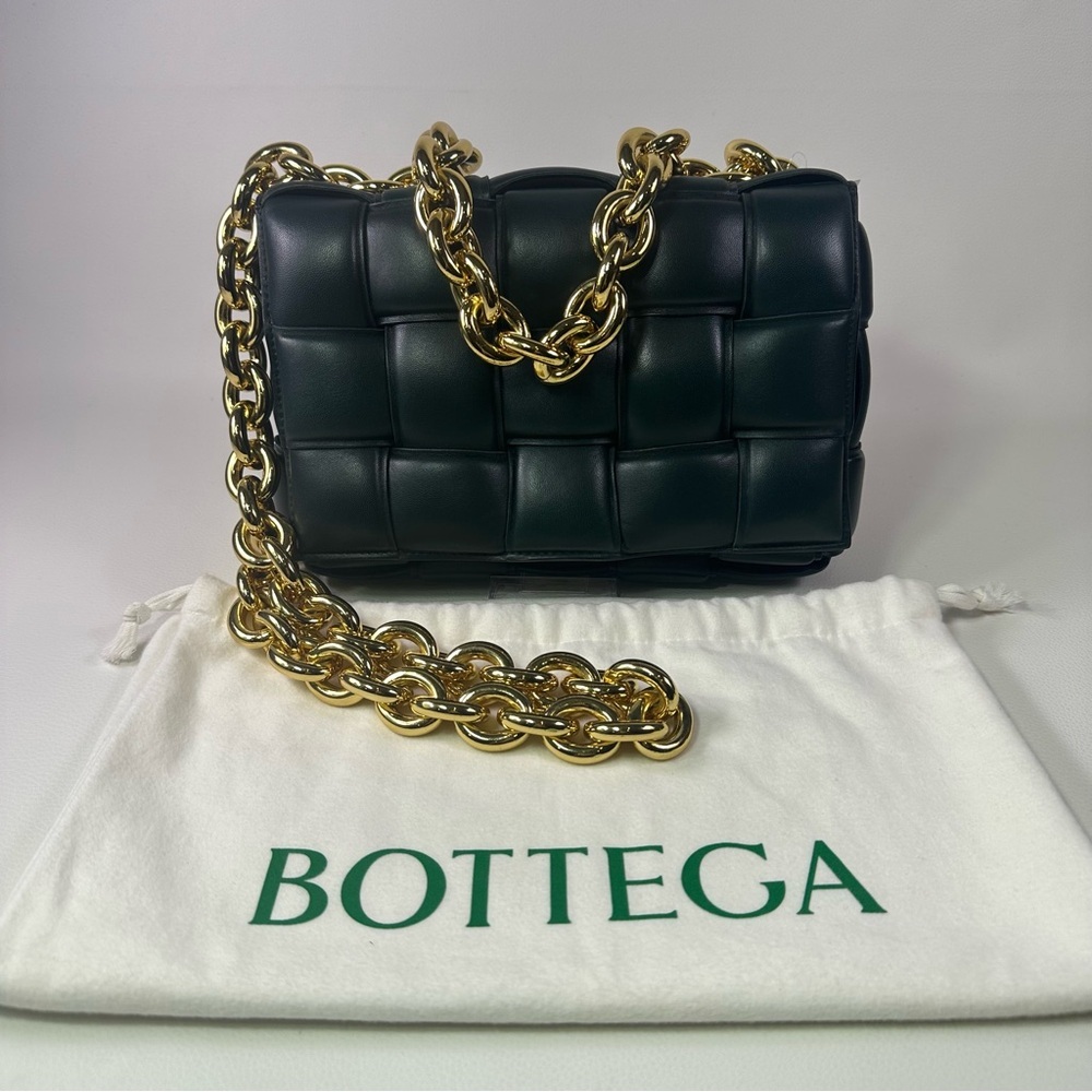 NEW Bottega Veneta Cassette Chain Bag Padded Maxi Intrecciato Leather Inkwell - Picture 4 of 16